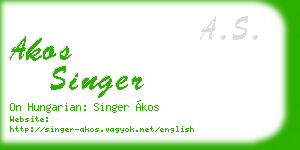 akos singer business card