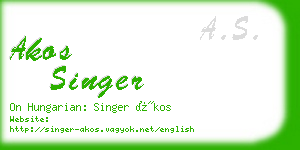 akos singer business card